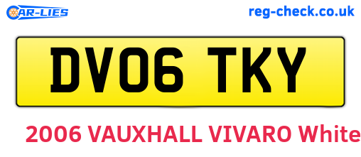 DV06TKY are the vehicle registration plates.