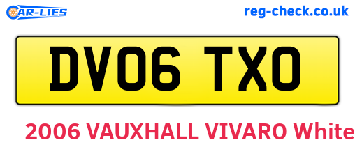 DV06TXO are the vehicle registration plates.