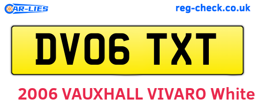 DV06TXT are the vehicle registration plates.