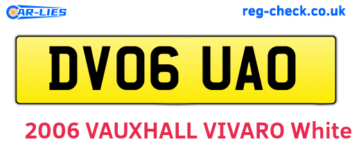 DV06UAO are the vehicle registration plates.