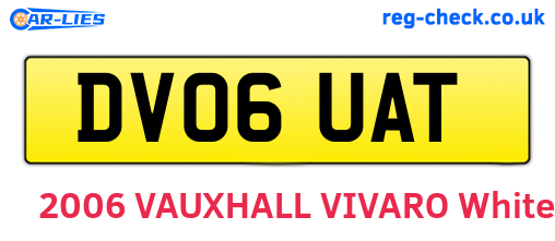 DV06UAT are the vehicle registration plates.