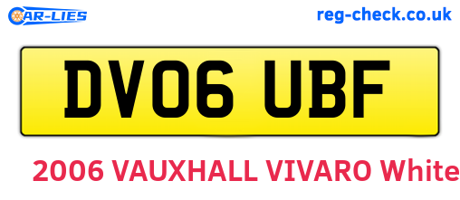 DV06UBF are the vehicle registration plates.