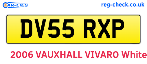 DV55RXP are the vehicle registration plates.