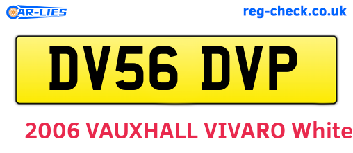 DV56DVP are the vehicle registration plates.