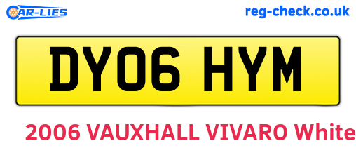 DY06HYM are the vehicle registration plates.