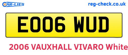 EO06WUD are the vehicle registration plates.