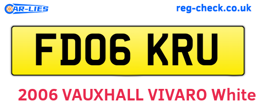 FD06KRU are the vehicle registration plates.