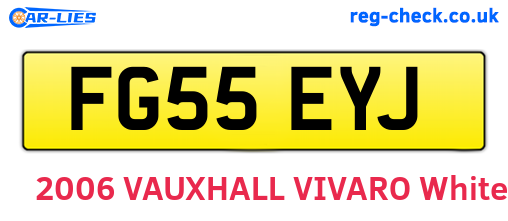 FG55EYJ are the vehicle registration plates.