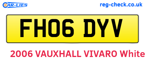 FH06DYV are the vehicle registration plates.
