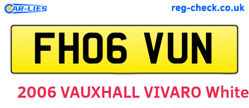 FH06VUN are the vehicle registration plates.