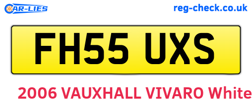 FH55UXS are the vehicle registration plates.