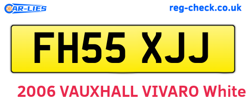 FH55XJJ are the vehicle registration plates.