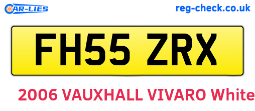 FH55ZRX are the vehicle registration plates.