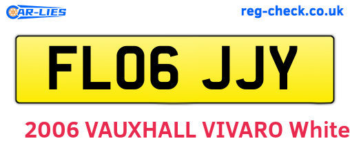 FL06JJY are the vehicle registration plates.