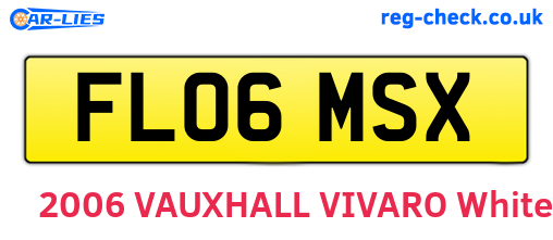 FL06MSX are the vehicle registration plates.