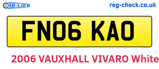 FN06KAO are the vehicle registration plates.