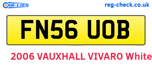 FN56UOB are the vehicle registration plates.