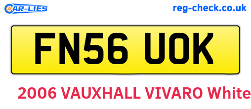 FN56UOK are the vehicle registration plates.