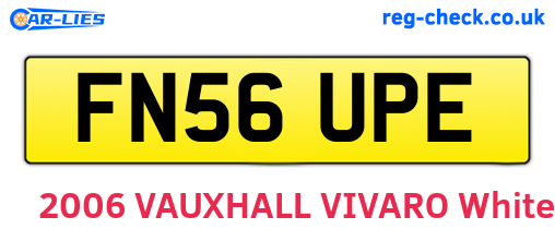 FN56UPE are the vehicle registration plates.