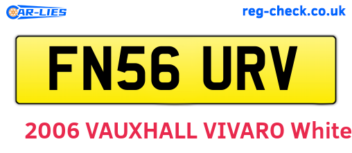FN56URV are the vehicle registration plates.