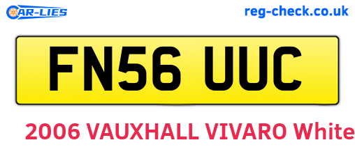 FN56UUC are the vehicle registration plates.