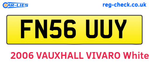 FN56UUY are the vehicle registration plates.