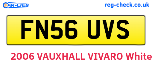 FN56UVS are the vehicle registration plates.