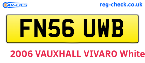 FN56UWB are the vehicle registration plates.
