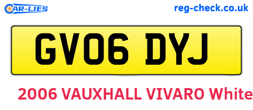 GV06DYJ are the vehicle registration plates.