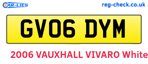GV06DYM are the vehicle registration plates.