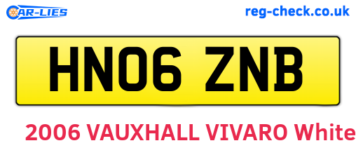 HN06ZNB are the vehicle registration plates.