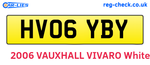 HV06YBY are the vehicle registration plates.