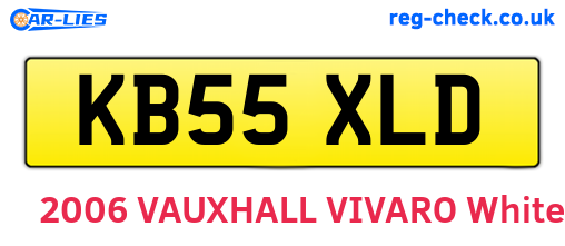 KB55XLD are the vehicle registration plates.
