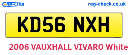KD56NXH are the vehicle registration plates.