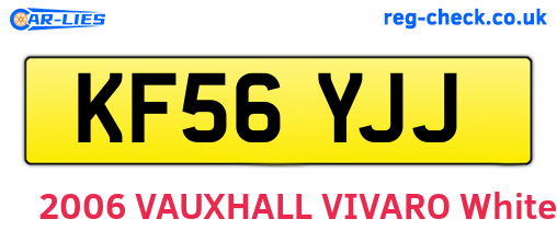 KF56YJJ are the vehicle registration plates.