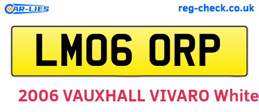 LM06ORP are the vehicle registration plates.