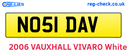 NO51DAV are the vehicle registration plates.