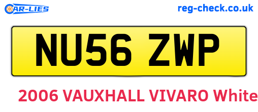 NU56ZWP are the vehicle registration plates.