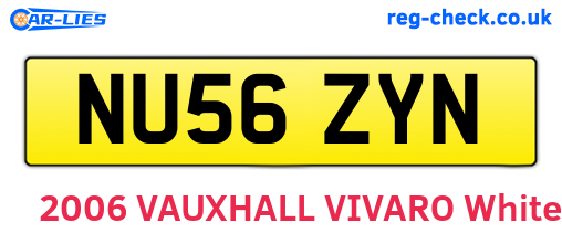 NU56ZYN are the vehicle registration plates.