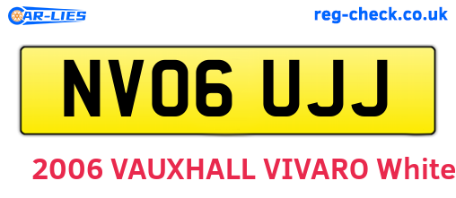 NV06UJJ are the vehicle registration plates.