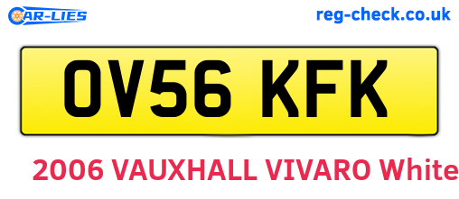 OV56KFK are the vehicle registration plates.