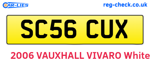 SC56CUX are the vehicle registration plates.