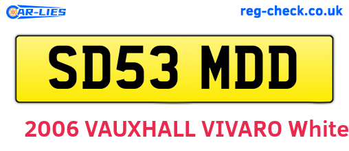 SD53MDD are the vehicle registration plates.