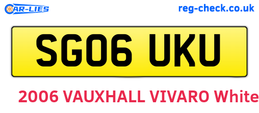 SG06UKU are the vehicle registration plates.