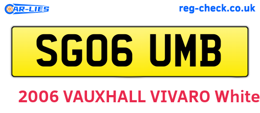 SG06UMB are the vehicle registration plates.