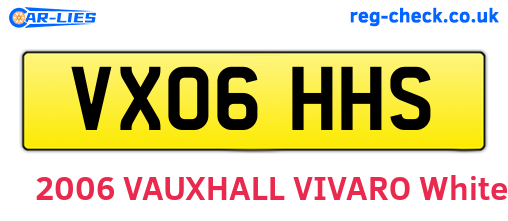 VX06HHS are the vehicle registration plates.