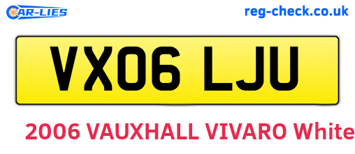 VX06LJU are the vehicle registration plates.
