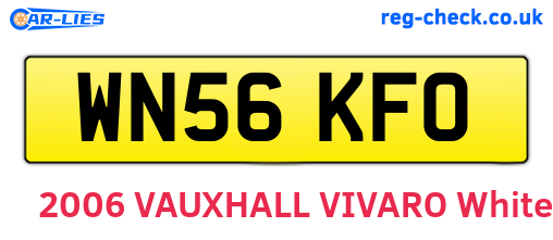WN56KFO are the vehicle registration plates.