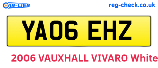 YA06EHZ are the vehicle registration plates.