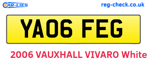 YA06FEG are the vehicle registration plates.